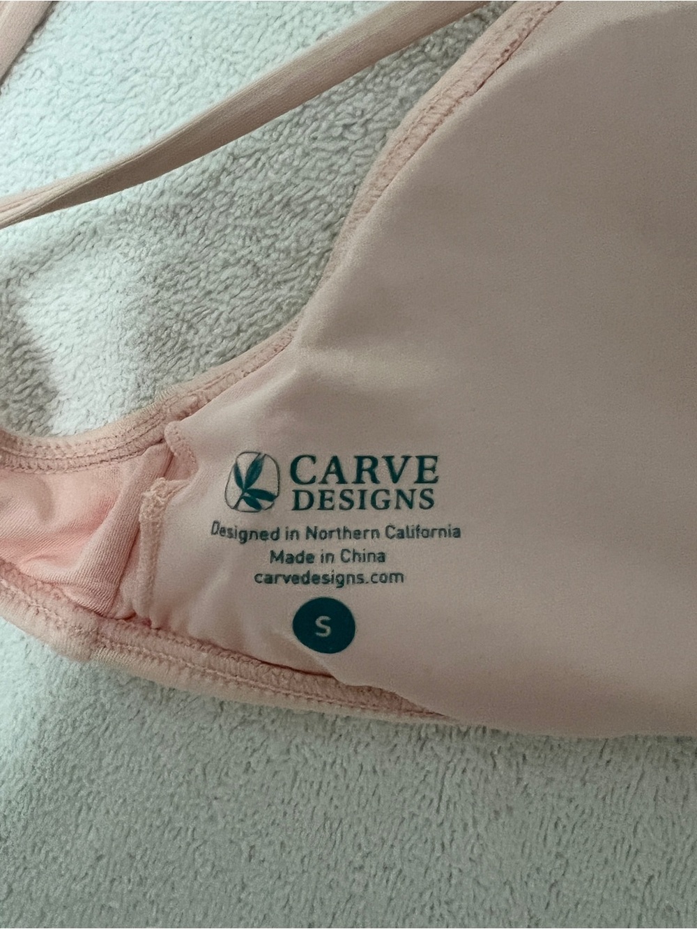 Carve Designs Blush Pink Short Sleeve rashguard and matching bikini top - Picture 7 of 7